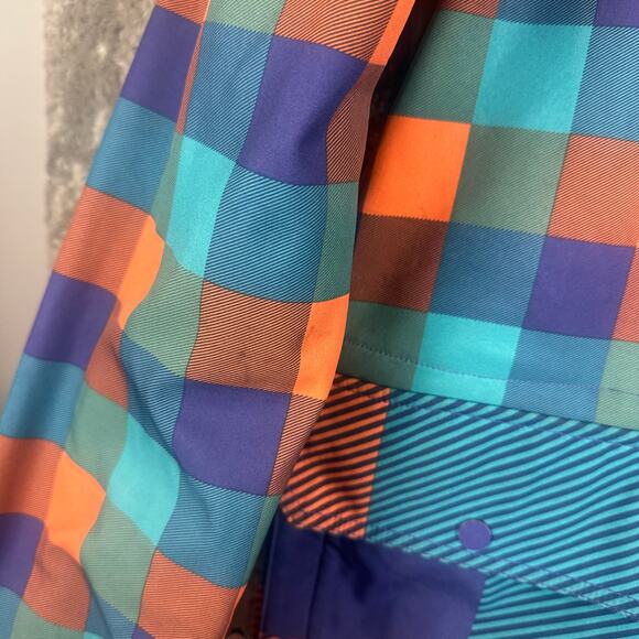 Neff Men's Rad Plaid Softshell Jacket S Orange Teal Purple Parka Snowboard Coat - Picture 12 of 16